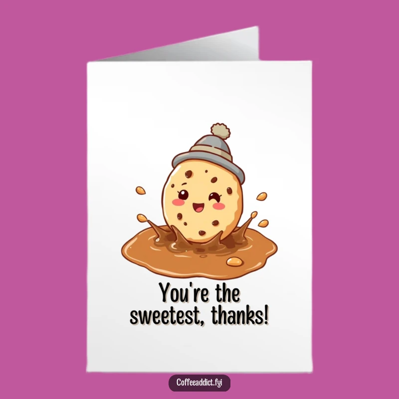 Free Printable Thank You Card: Funny Coffee Cookie Splash, Perfect Downloadable Gift of Thanks