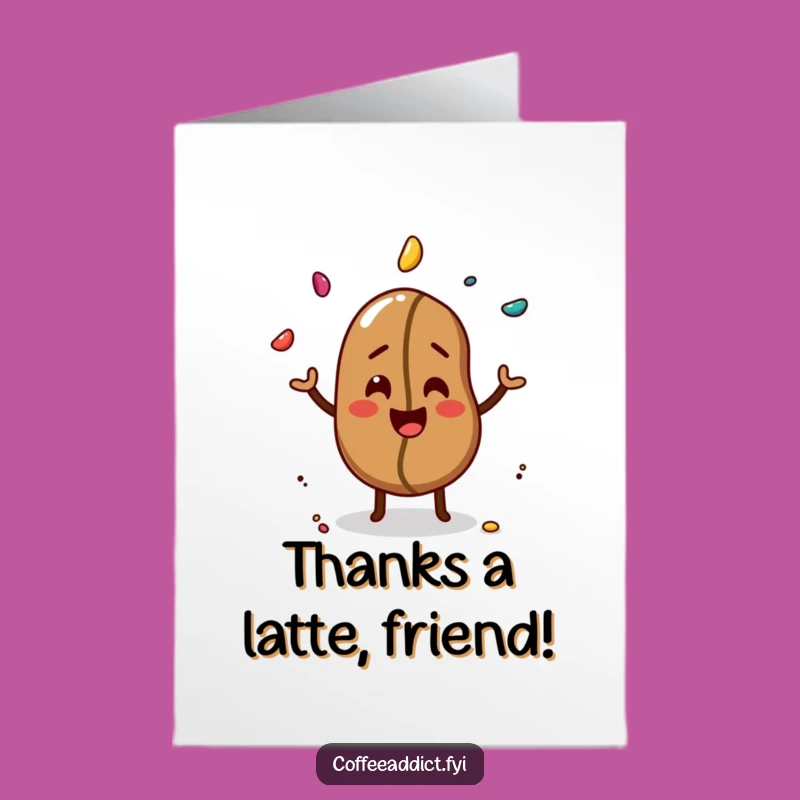 Free Printable Thank You Card: Juggling Bean - Sweet Downloadable Gratitude