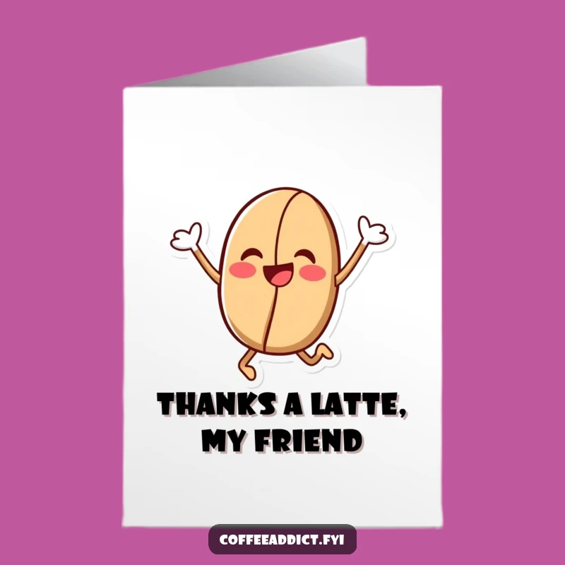 Free Printable Thank You Card: Jumping Coffee Bean, Downloadable Gratitude Brew!