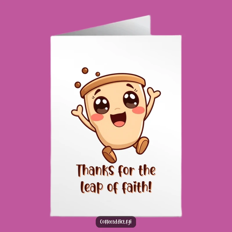 Free Printable Thank You Card: Kawaii Coffee Gratitude, Bouncy Downloadable Gift