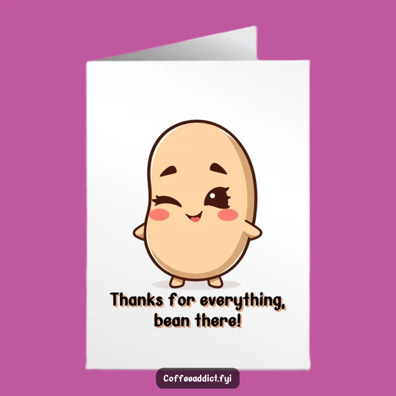Free Printable Thank You Card: Mischievous Bean, Grateful Downloadable