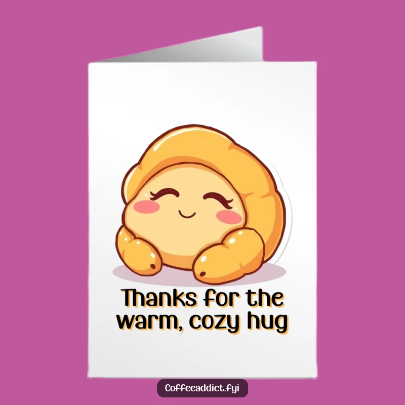 Free Printable Thank You Card: Sleepy Croissant's Sweet Thanks, Downloadable Gift