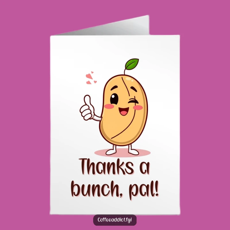 Free Printable Thank You Card: Winking Bean Thumbs Up Gratitude