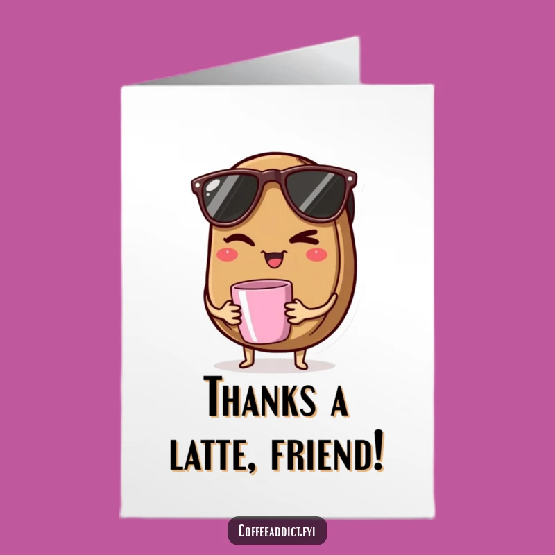 Coffee Bean Thank You Card - Free Printable Winking Thanks Downloadable Gift