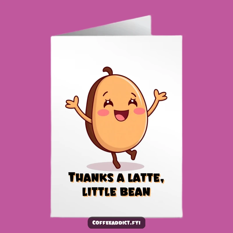 Free Printable Thank You Card: Coffee Bean Cartwheel - Cheerful DIY Downloadable Gift