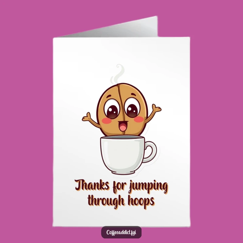 Free Printable Thank You Card: Coffee Bean Leap - Energetic DIY Downloadable Gift