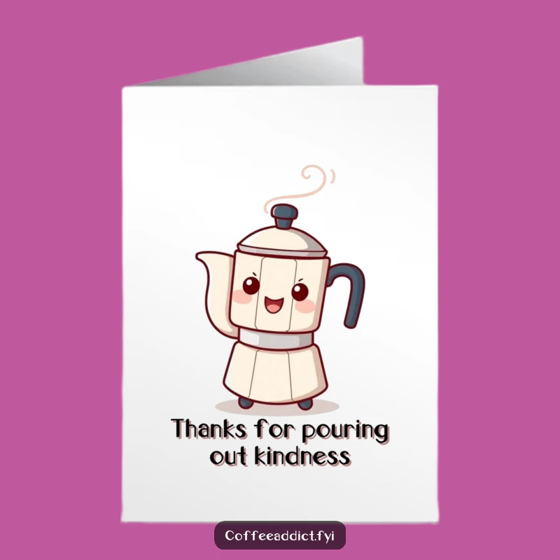 Free Printable Thank You Card: Playful Coffee Pot Tipping Gratitude Gift