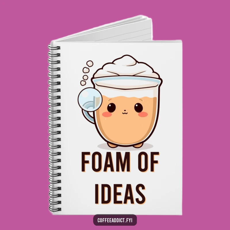 Funny Kawaii Cappuccino Notebook: Foam Bubble Journal for Ideas