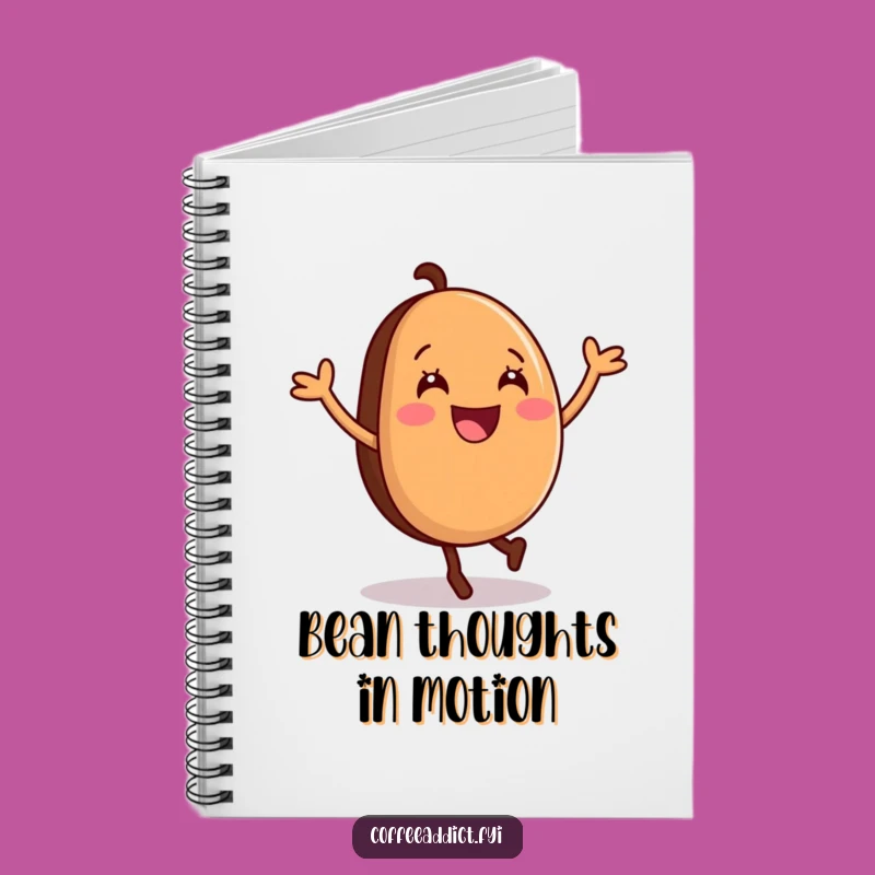 Funny Coffee Bean Cartwheel Notebook: Journal Your Ideas Bean's Spin, Handy Funny Gift