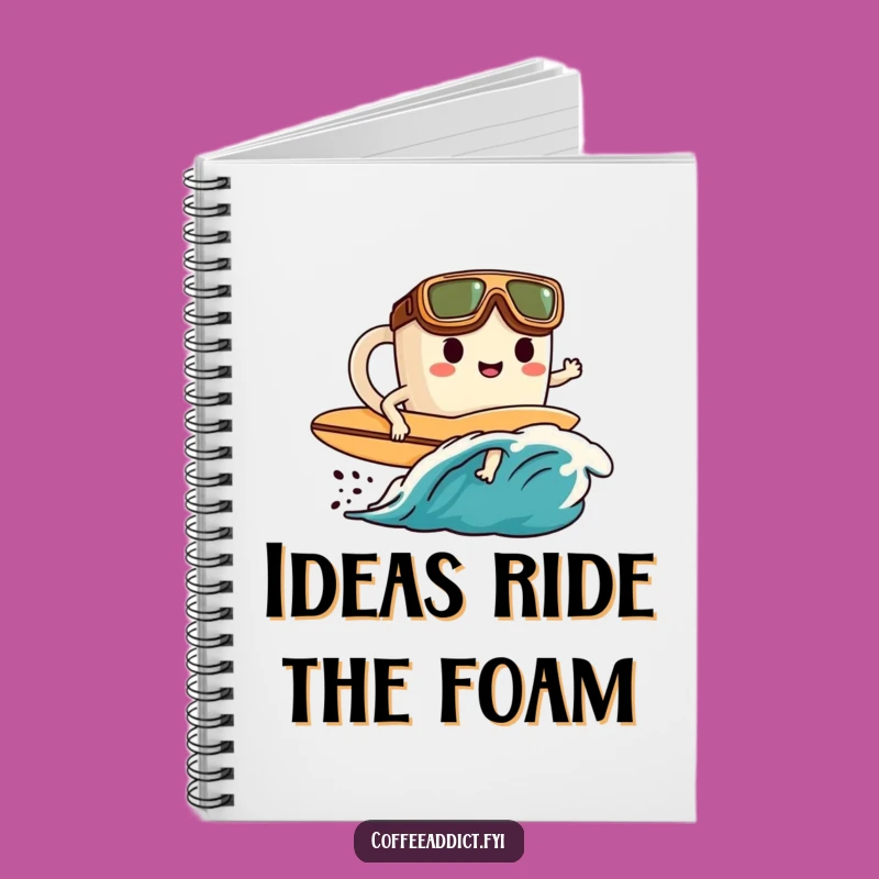 Funny Coffee Surfer Notebook: Goggled Character, Coffee Wave Journal