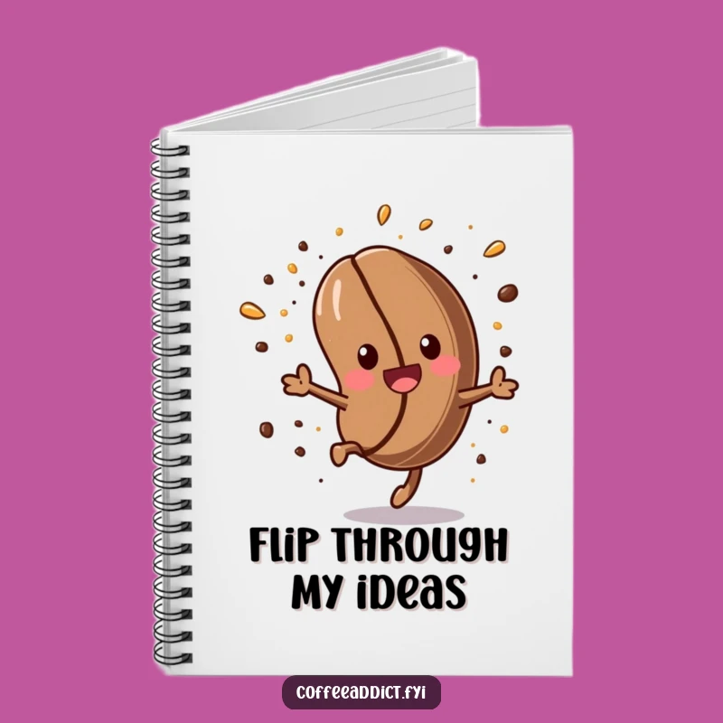 Funny Kawaii Coffee Bean Notebook: Energetic Somersault for Humorous Notes
