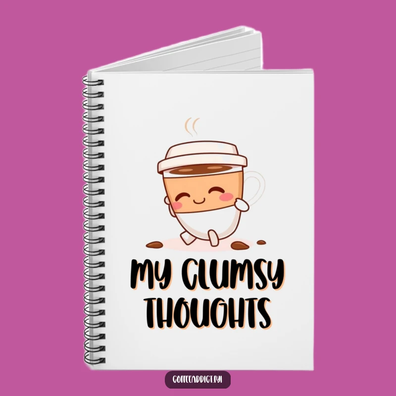 Funny Tripping Coffee Cup Notebook, Inspirational Journal for Bouncing Back Ideas