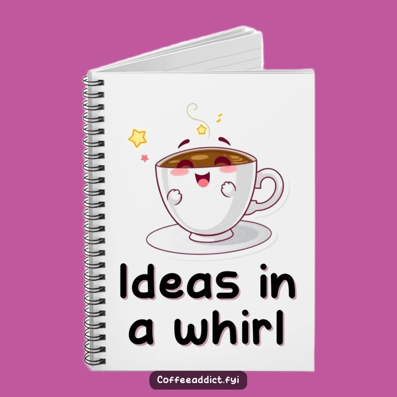 Funny Coffee Saucer Notebook - Spinning Thoughts Journal, Perfect Stationery