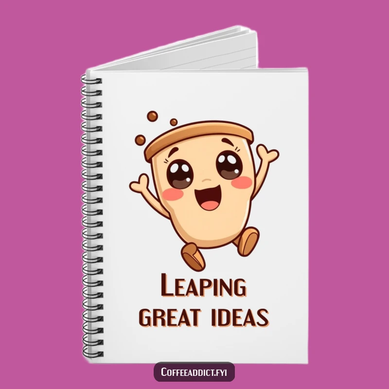 Funny Kawaii Coffee Leap Notebook - Perfect for Jotting Down Happy Thoughts