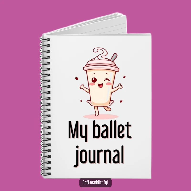 Funny Kawaii Coffee Stirrer Dancer Notebook, Creative Enthusiastic Gift for Note-Takers