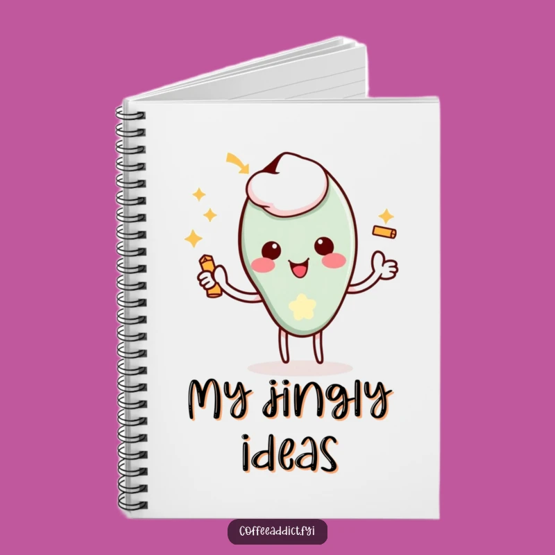 Funny Kawaii Coffee Spoon Notebook, Delighted Flourish Gift for Ideas