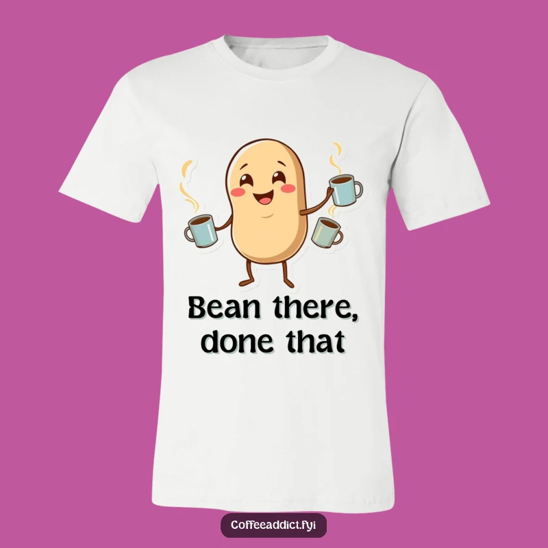 Funny Coffee Bean Juggler T-Shirt for Coffee Lovers with a Sense of Humor