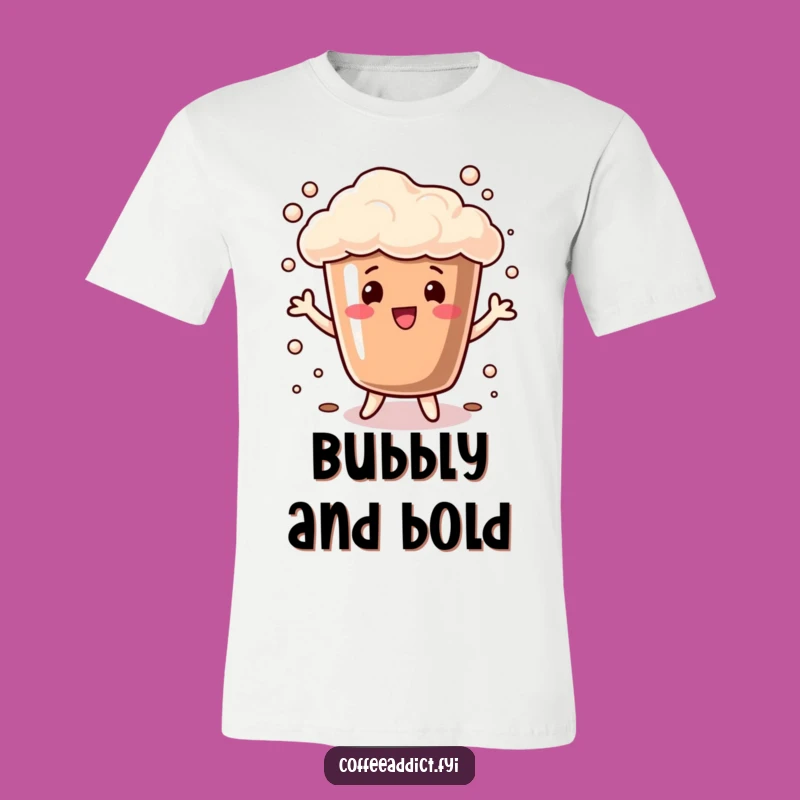 Funny Coffee Cup Dance T-Shirt: Bubbly Character's Frolic, Hilarious Gift for Coffee Fans