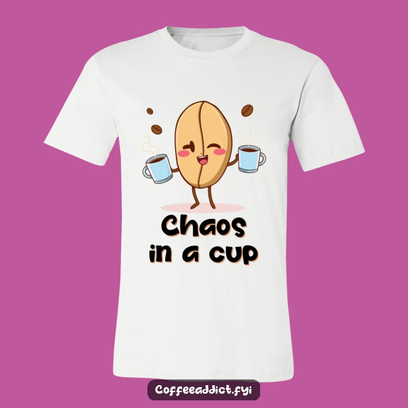 Funny Juggling Coffee Bean T-Shirt - Hilarious Graphic Tee for Coffee Addicts