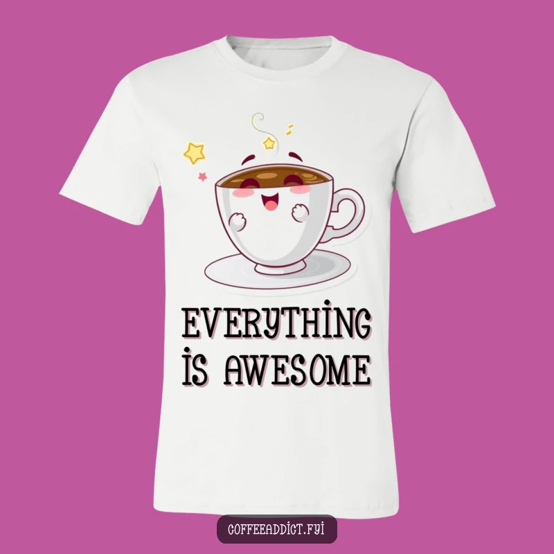 Funny Coffee Saucer T-Shirt - Delightful Spin, Hilarious Coffee Lover Tee