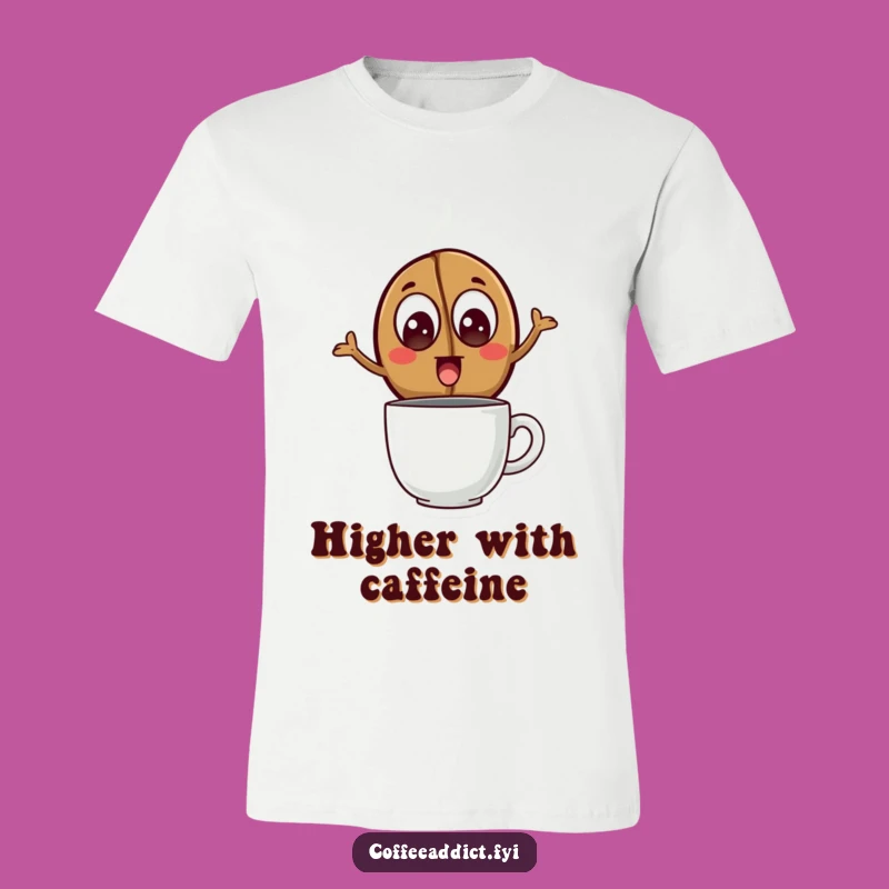 Funny Coffee Bean Leap T-Shirt: Excited Bean's Jump, Hilarious Gift for Coffee Enthusiasts