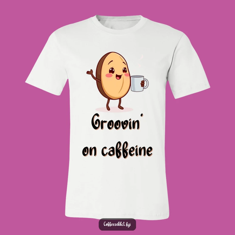 Funny Dancing Coffee Bean T-Shirt: Cheerful Coffee Lover Tee
