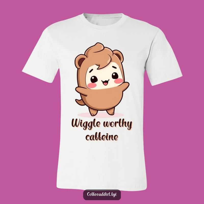 Funny Kawaii Mocha T-Shirt: Giggling Wiggle Tee for Joyful People
