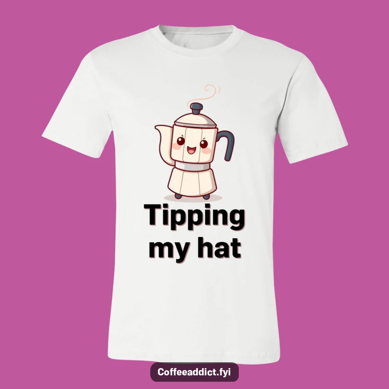 Funny Tipping Coffee Pot T-Shirt - Hilarious Graphic Tee for Coffee Enthusiasts