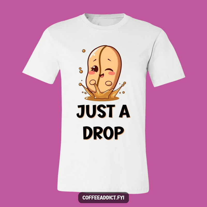 Funny Winking Coffee Bean Splash T-Shirt, Cheeky and Hilarious Apparel for Coffee Fans