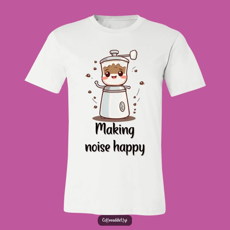 Funny Kawaii Coffee Grinder T-Shirt, Hilarious Grumbled Gift for Coffee Fans