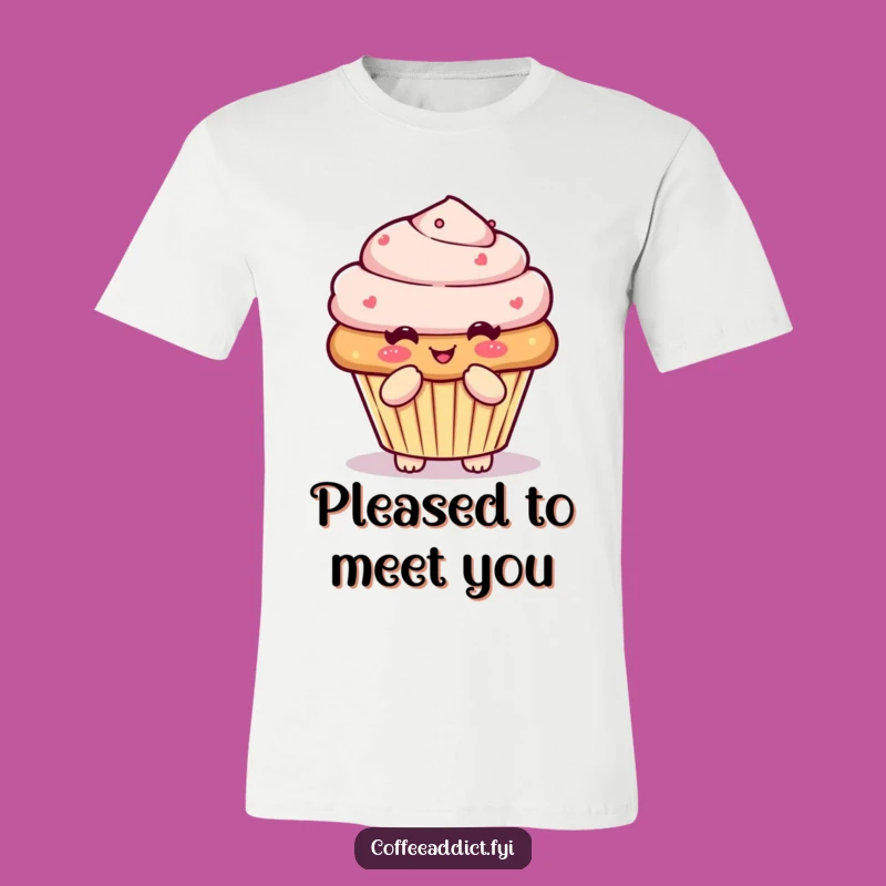 Funny Kawaii Muffin T-Shirt: Bowing Character Tee for a Sweet Style