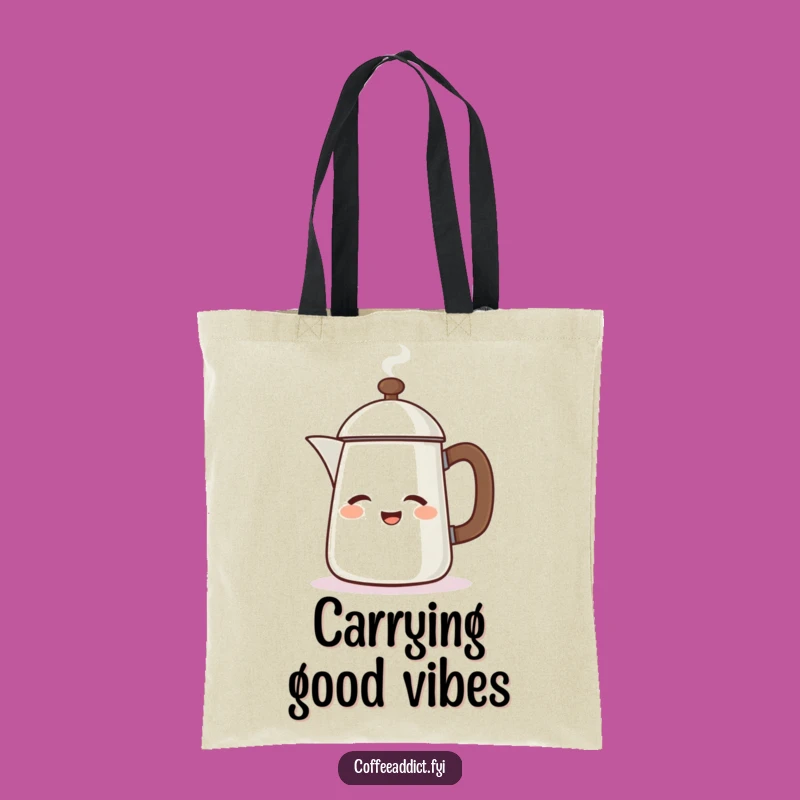 Funny Winking Coffee Pot Tote Bag - Carry Your Energy Hilariously