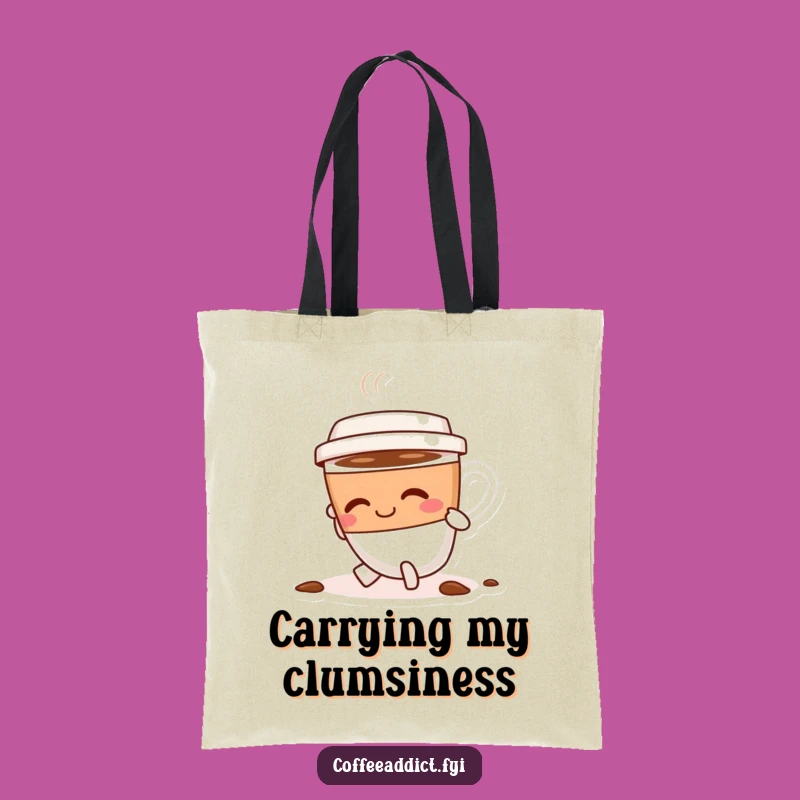 Funny Tripping Coffee Cup Tote Bag, Durable and Humorous Carry-all for Daily Life