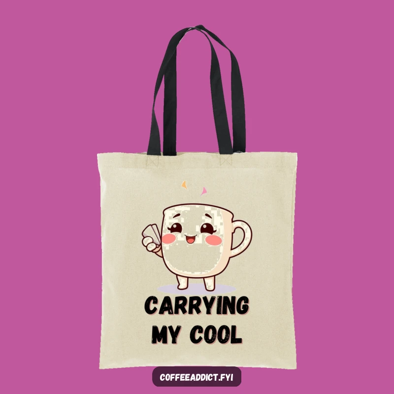 Funny Fanning Coffee Mug Tote Bag: Rosy Cheeks Carryall Gift