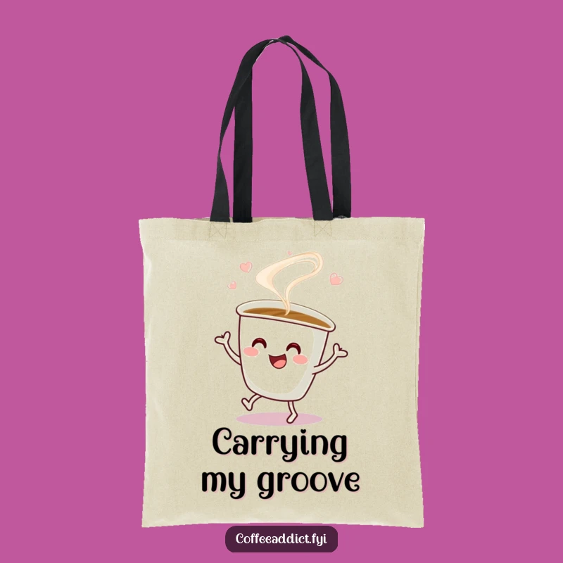 Funny Coffee Cup Jig Tote Bag: Carry Your Dance Steaming Cup, Practical Funny Gift