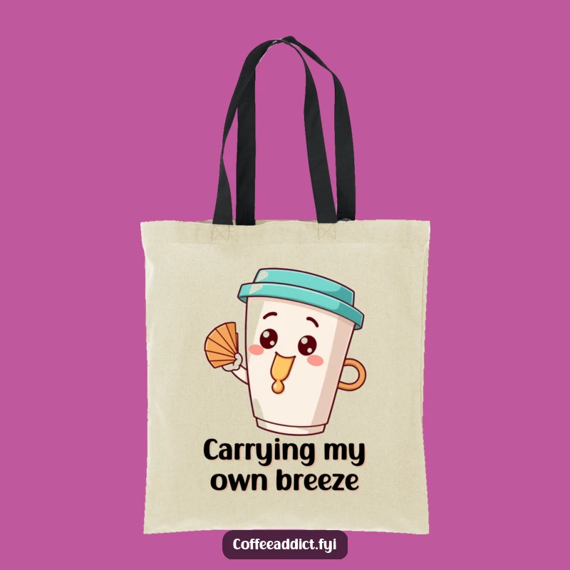 Funny Dribble Coffee Cup Tote Bag, Stylish and Humorous Carry-all for Coffee Lovers