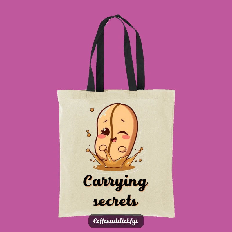 Funny Winking Coffee Bean Splash Tote Bag, Cheeky and Humorous Carry-all