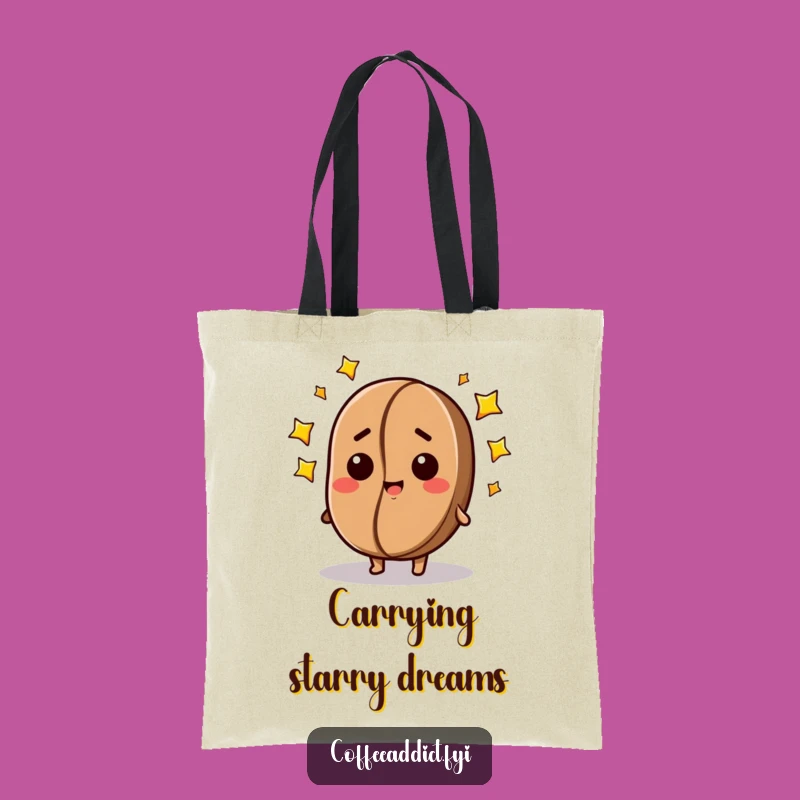 Funny Dazed Coffee Bean Tote Bag: Starry-Eyed Design, Everyday Carry