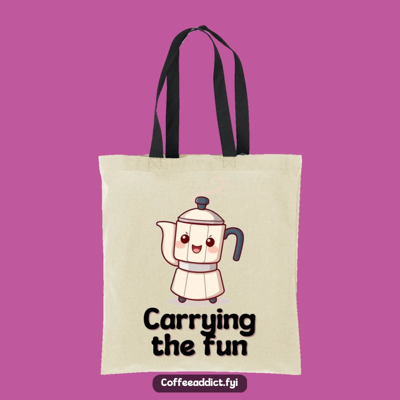 Funny Tipping Coffee Pot Tote Bag - Hilarious Carry-All for Coffee Lovers