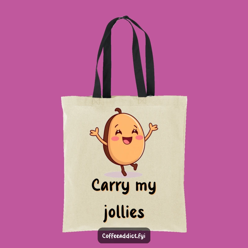 Funny Coffee Bean Cartwheel Tote Bag: Carry Your Joy Bean's Spin, Practical Funny Gift
