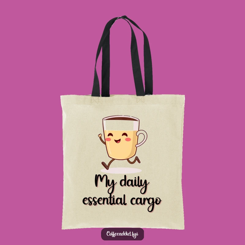 Funny Coffee Cup Tote Bag: Carry Your Essentials with Humorous Sprint