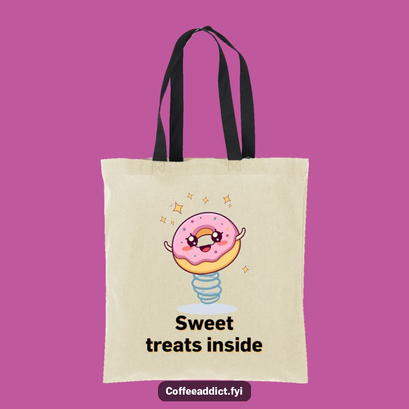 Funny Donut Tote Bag: Carry Your Treats with Bouncing Humor