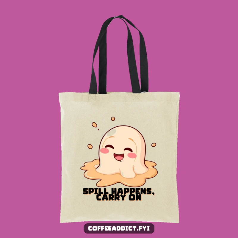 Funny Melting Coffee Puddle Tote Bag - Carry Your Goofy Charm Everywhere