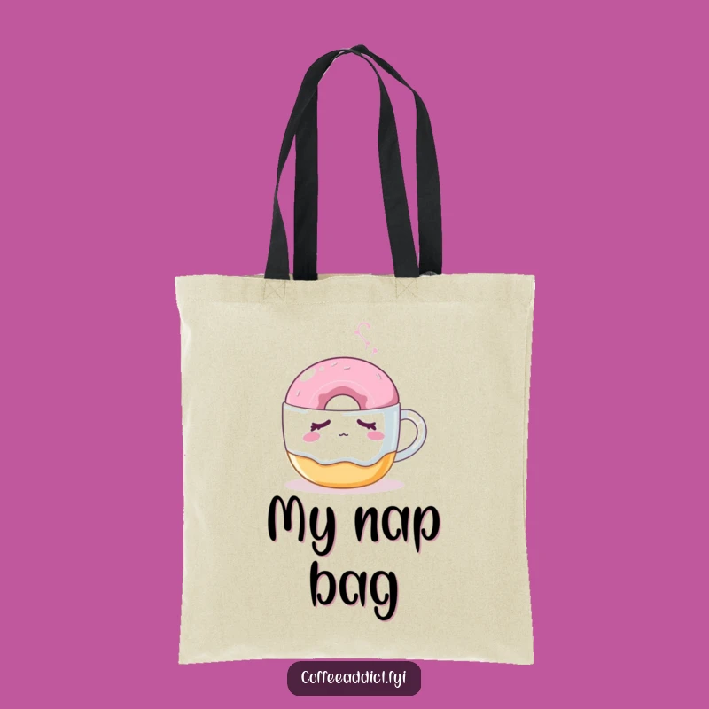 Funny Sleepy Donut Tote Bag: Carry Your Essentials with a Charming Nudged Treat Design
