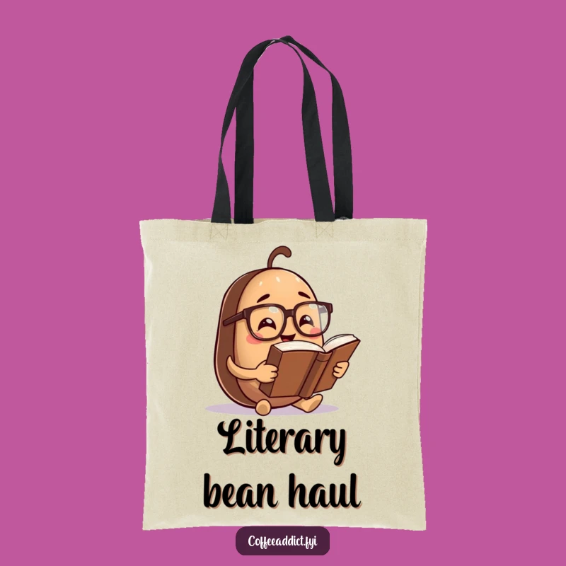 Funny Bookworm Coffee Bean Tote Bag: Carry Your Library - Clever Gift!